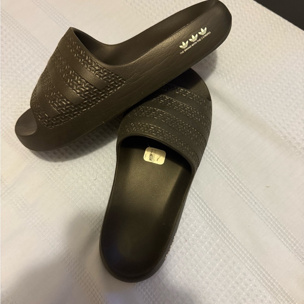 Adidas Dark Brown Slide Sandals